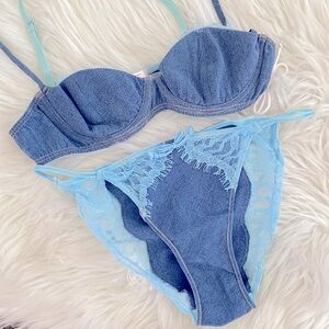 Y2k Vintage Victoria’s Secret denim panty set